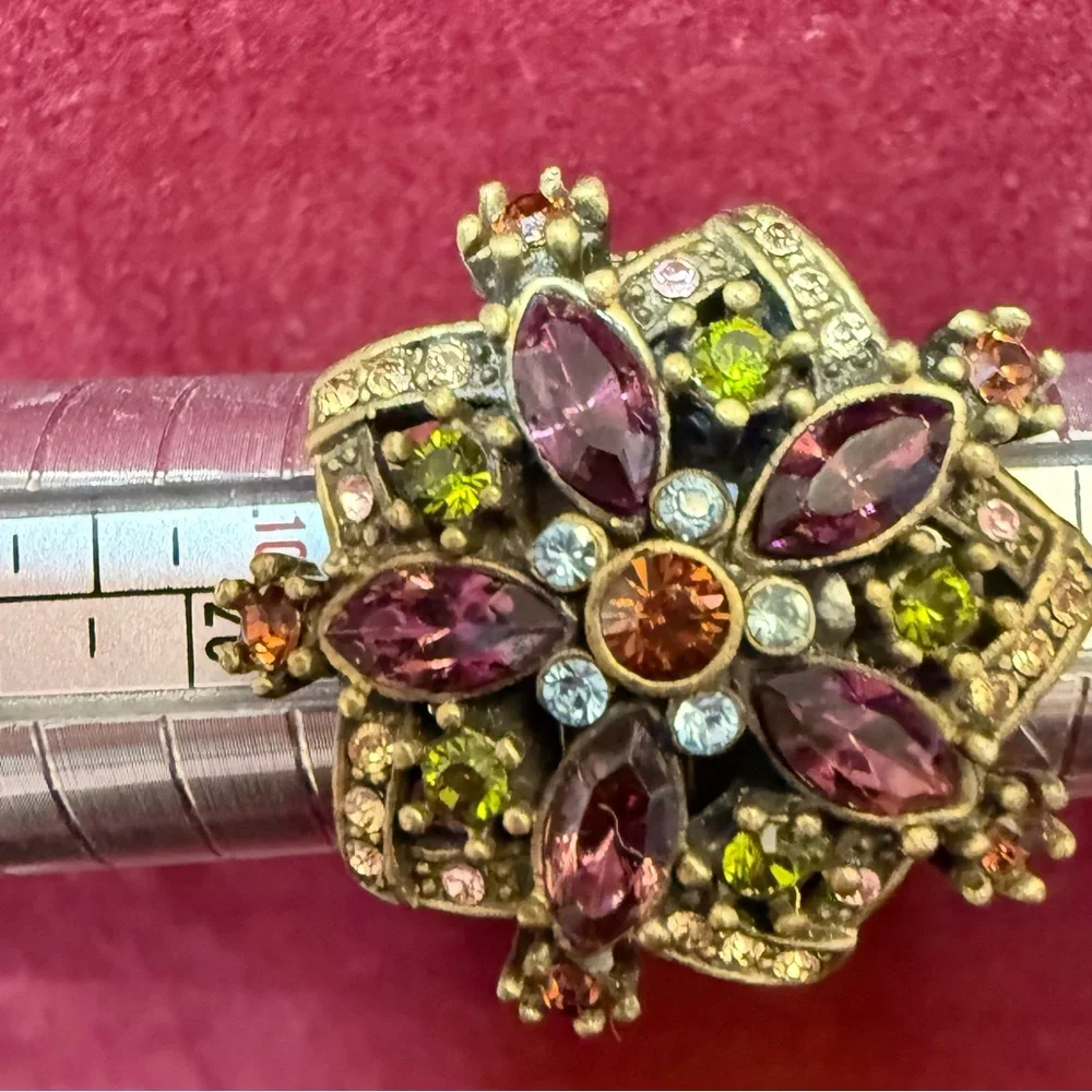 Heidi Daus Authentic Vintage-Style Statement Ring “Breathless” Size 9 NWOT - Picture 4 of 5